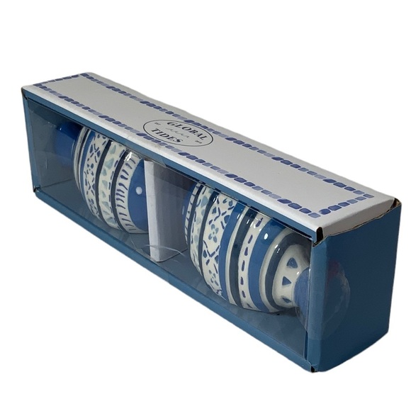 Global Tides Tropical Fish Salt Pepper Shaker Set Ceramic Coastal Blue White - Picture 9 of 16